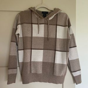 Rachel Roy Neutral Checkerboard Hoodie